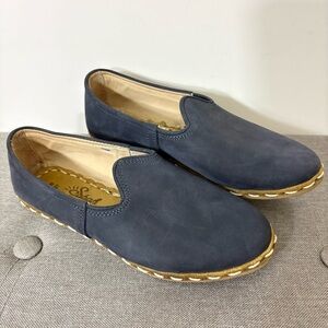 Sabah Suede Navy Slip-On Loafers Handmade in Turkey- woman’s    EU 37